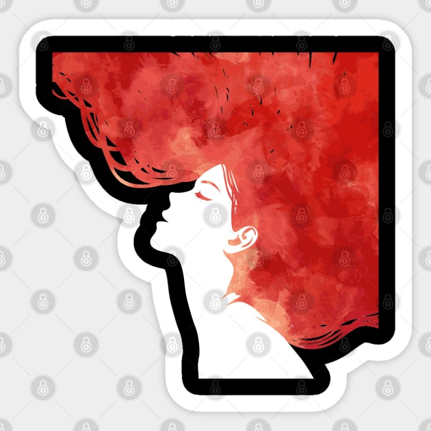 Red Hair Girl Sticker by Mako Design 